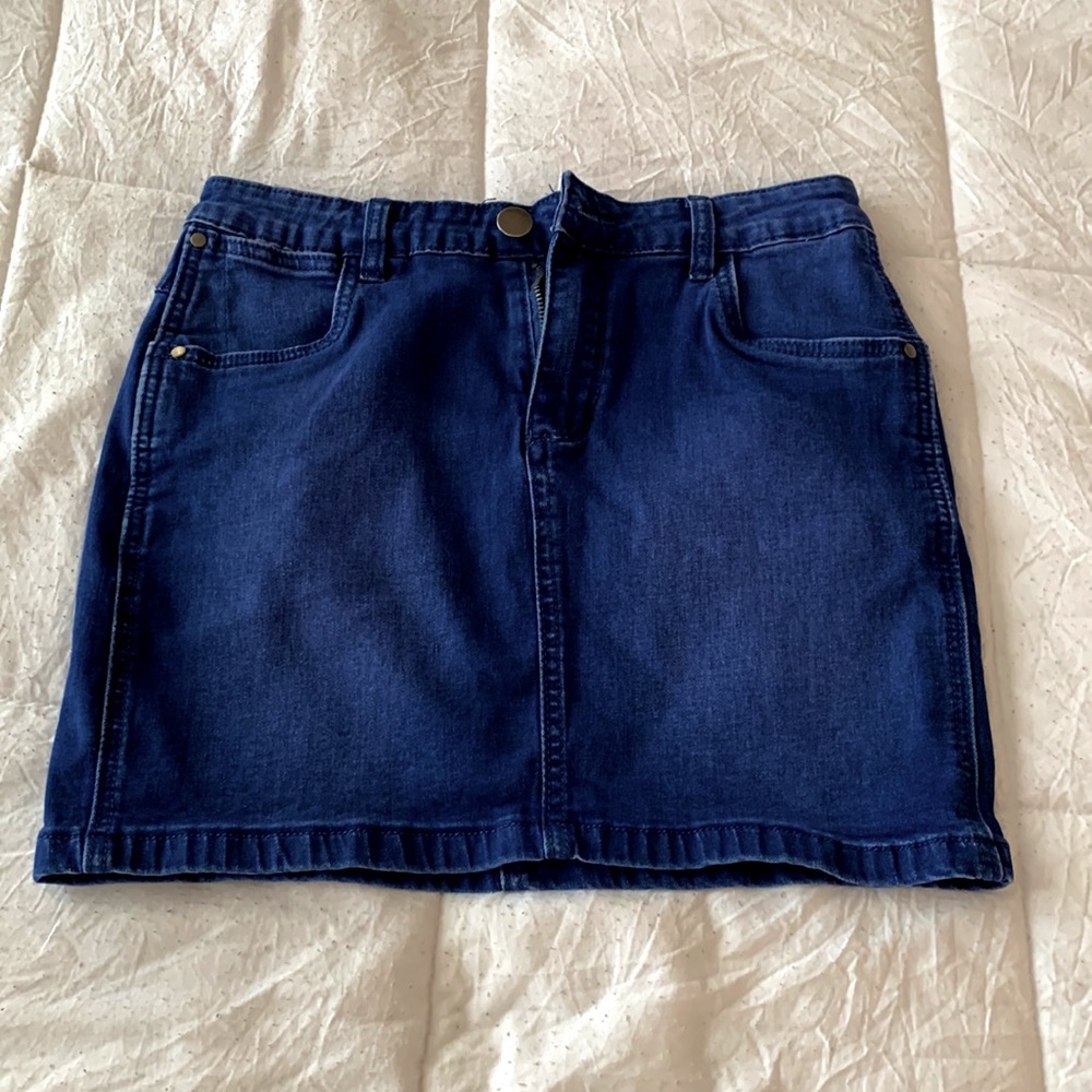 blue jean mini skirt